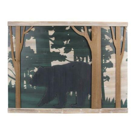YOUNGS Wood Wall Sign with 3D Bear & Tree 20215